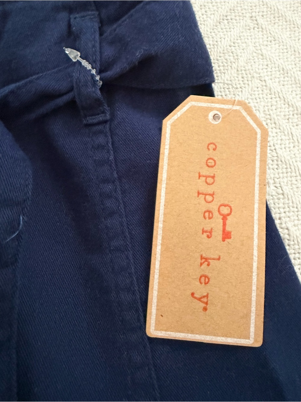 Copper Key Navy Button-Front Mini Skirt - Picture 5 of 6